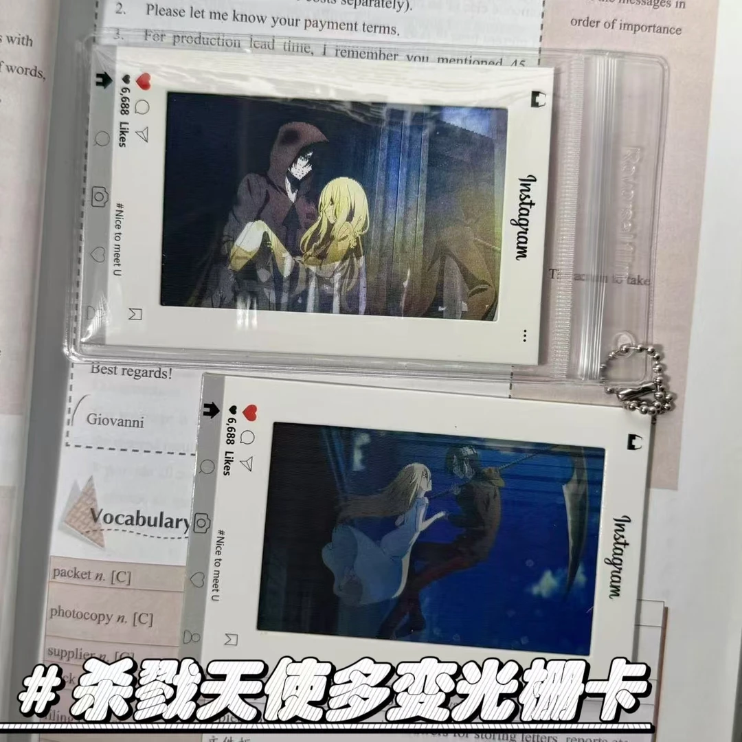 杀戮天使四变光栅卡瑞吉儿札克创意渐变卡片动漫周边谷子背包挂件
