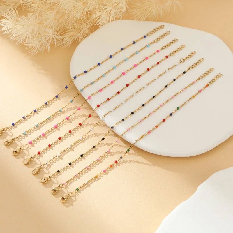 不锈钢吊坠 百搭时尚珍珠项链女不掉色手链手工小众