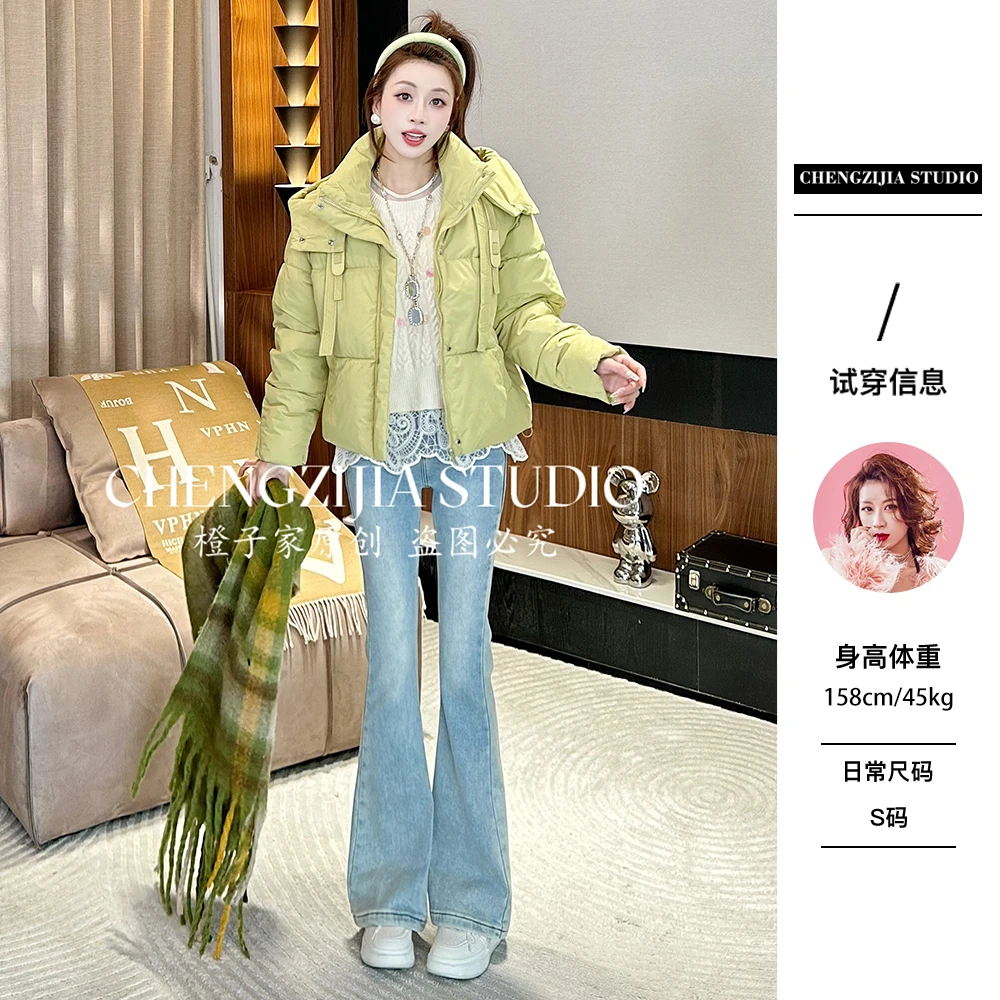 【裴诗婷 】WT0441短款系带扣子棉服外套