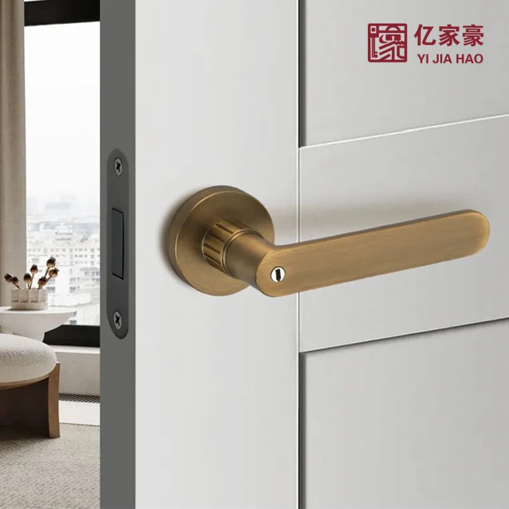 新款首发极简生态磁吸门锁室内卧室门把手简约生态锁木门锁磁吸锁