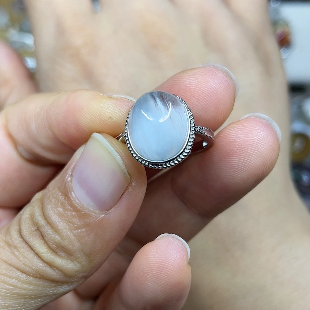 【闪购商品】银S925镶嵌珠宝半成品水晶戒指