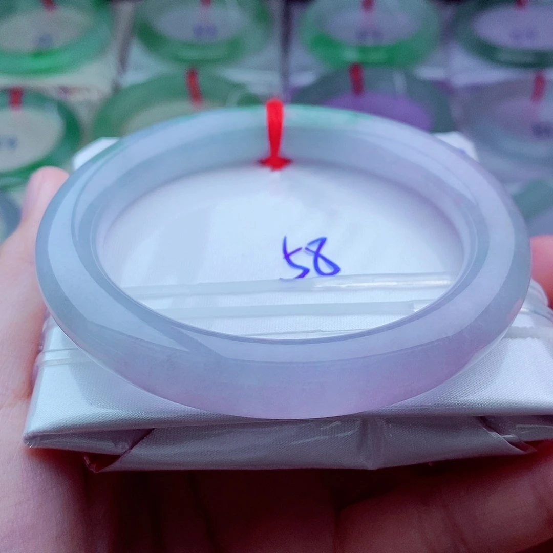 翡翠未镶嵌手镯（圆镯）飘花 紫罗兰 2号