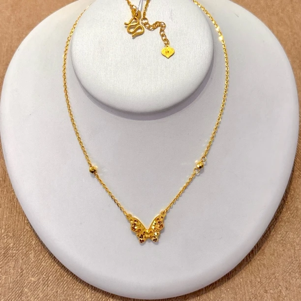 2B足金5G碎冰蝴蝶套链4.96g