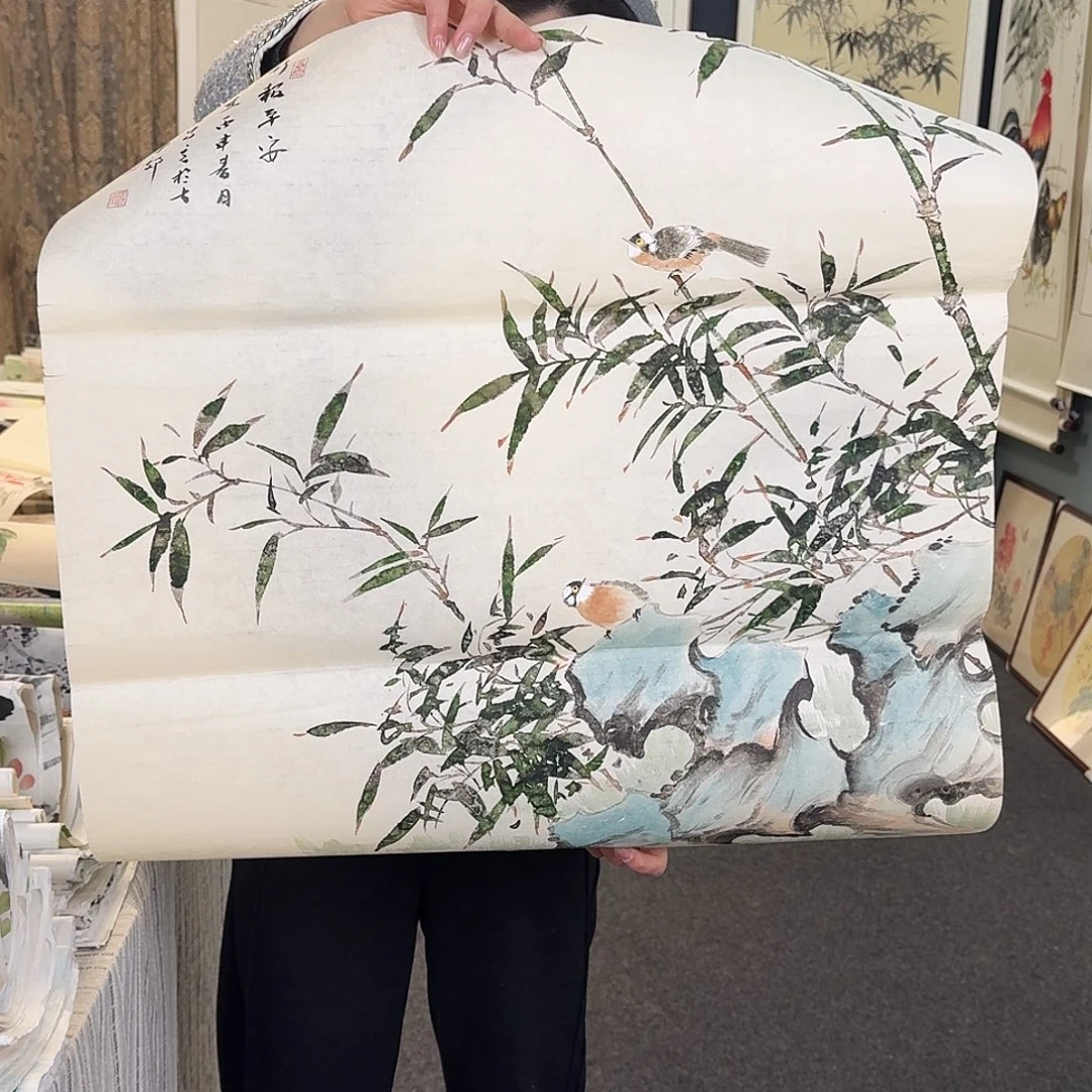 纯手绘国画作品好看斗方