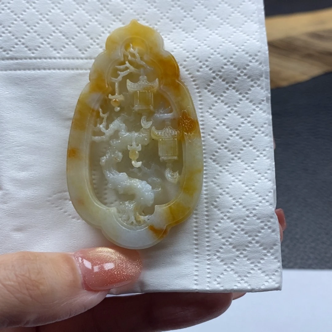 芥***哥未镶嵌定制翡翠万家灯火