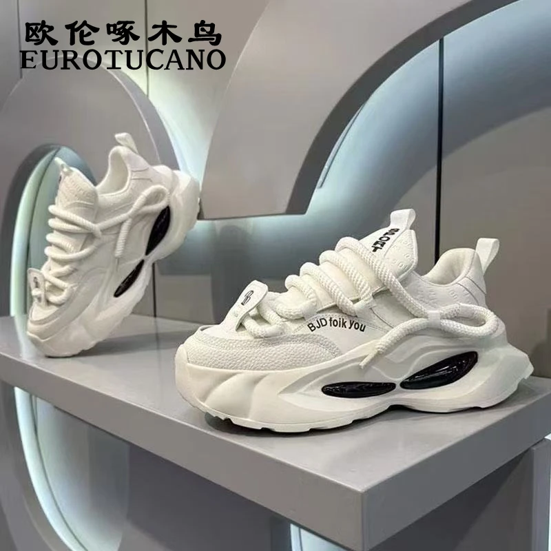 欧伦啄木鸟EUROTUCANO男鞋时尚百搭厚底运动老爹鞋男士休闲阿甘鞋