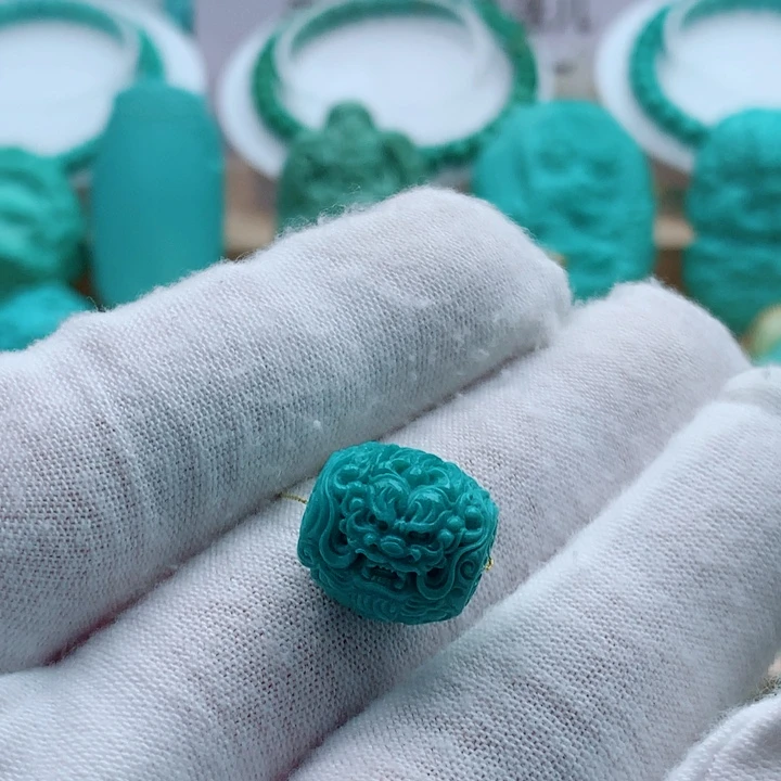 未镶嵌绿松石龙桶珠