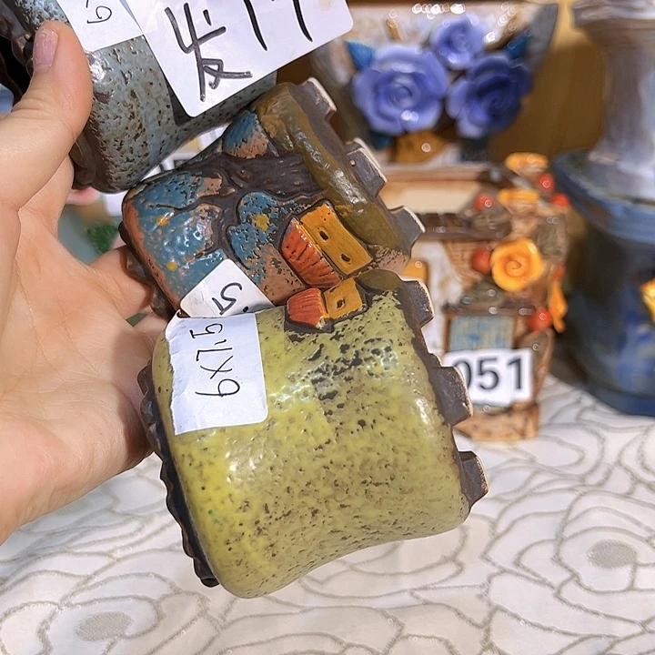 陶瓷多肉花盆满15包邮