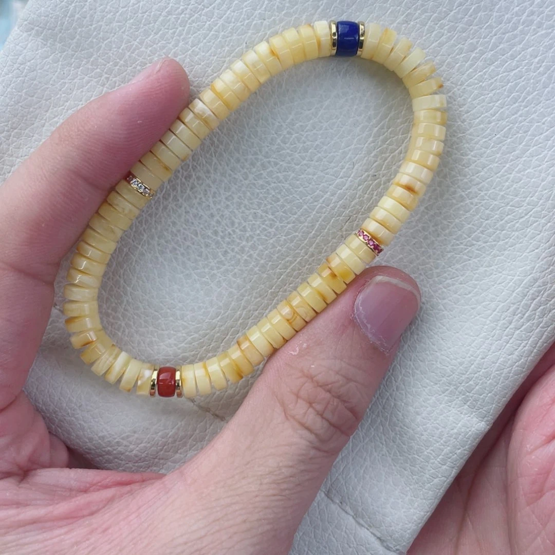 蜜蜡裸石未镶嵌手串