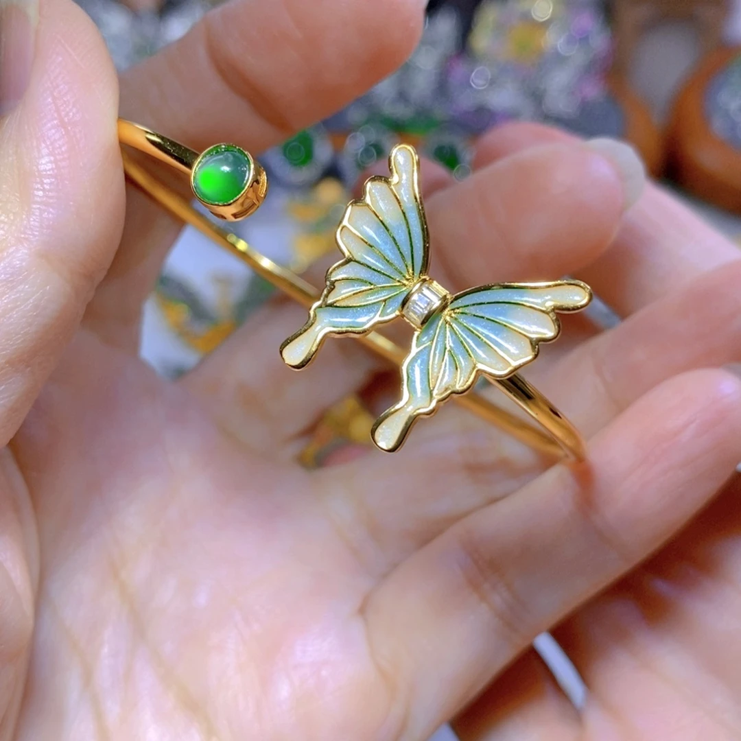 翡翠颈饰银S925镶嵌天然翡翠