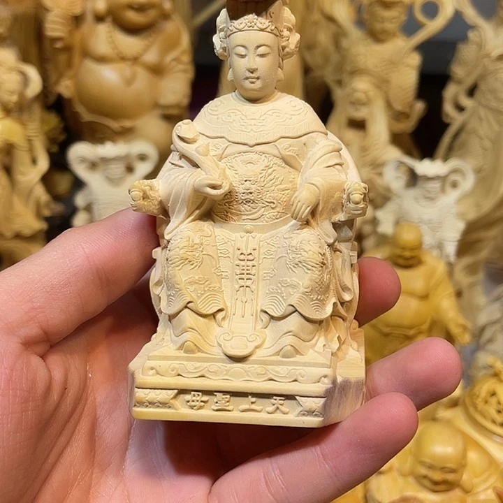 黄杨木底座瑕疵妈祖