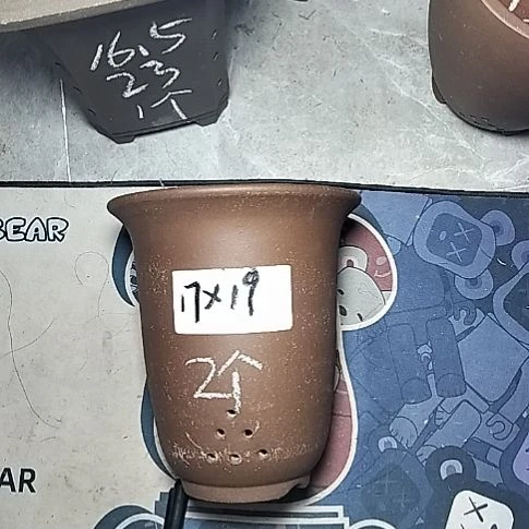 小金钟两个紫砂花盆