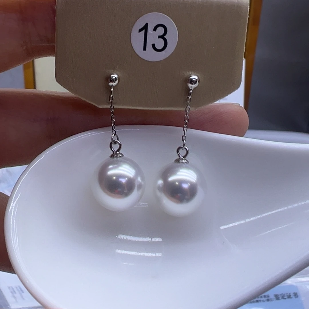 银S925镶嵌淡水珍珠耳饰