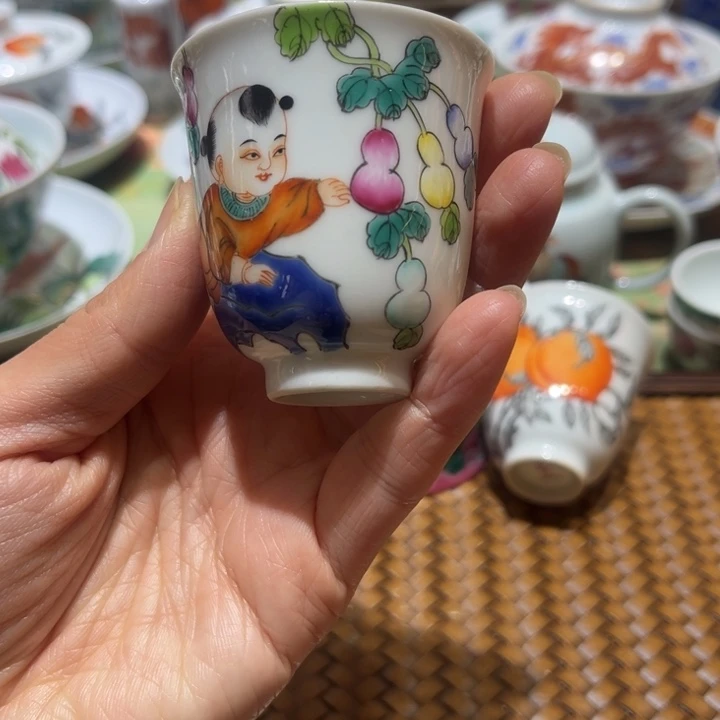 手绘茶杯盖碗陶瓷
