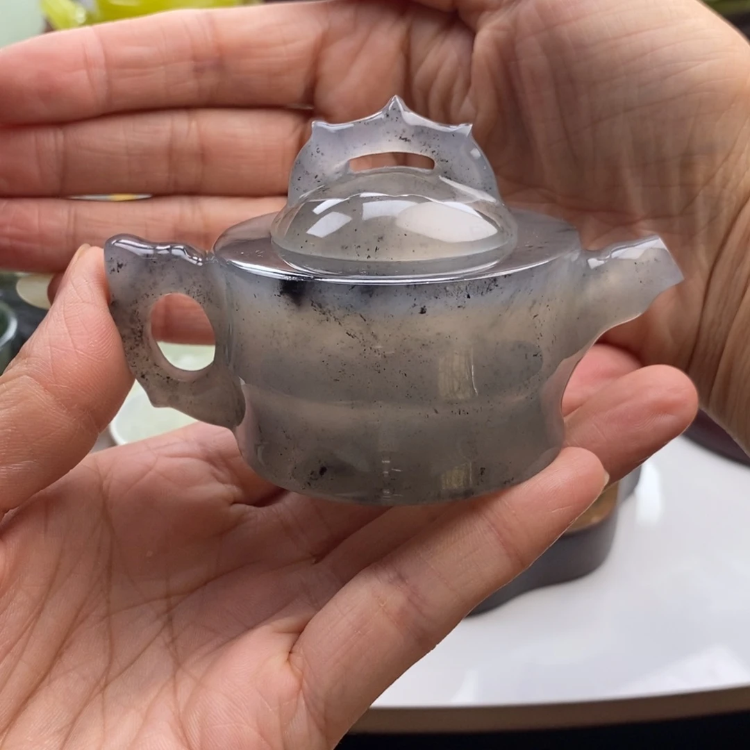 都***贝岫玉未镶嵌四大名玉手把壶