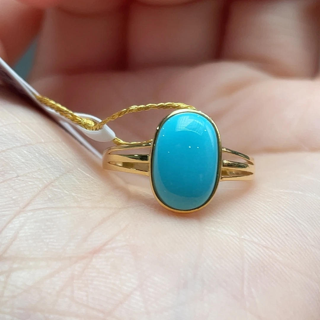 绿松石18K金镶嵌戒指