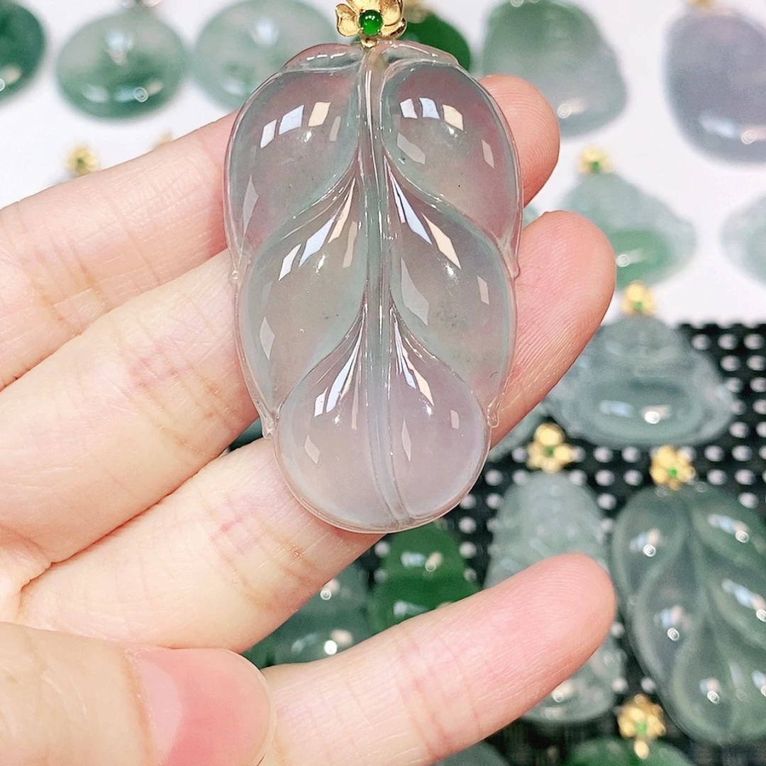 吊坠(不含链)18K金镶嵌翡翠