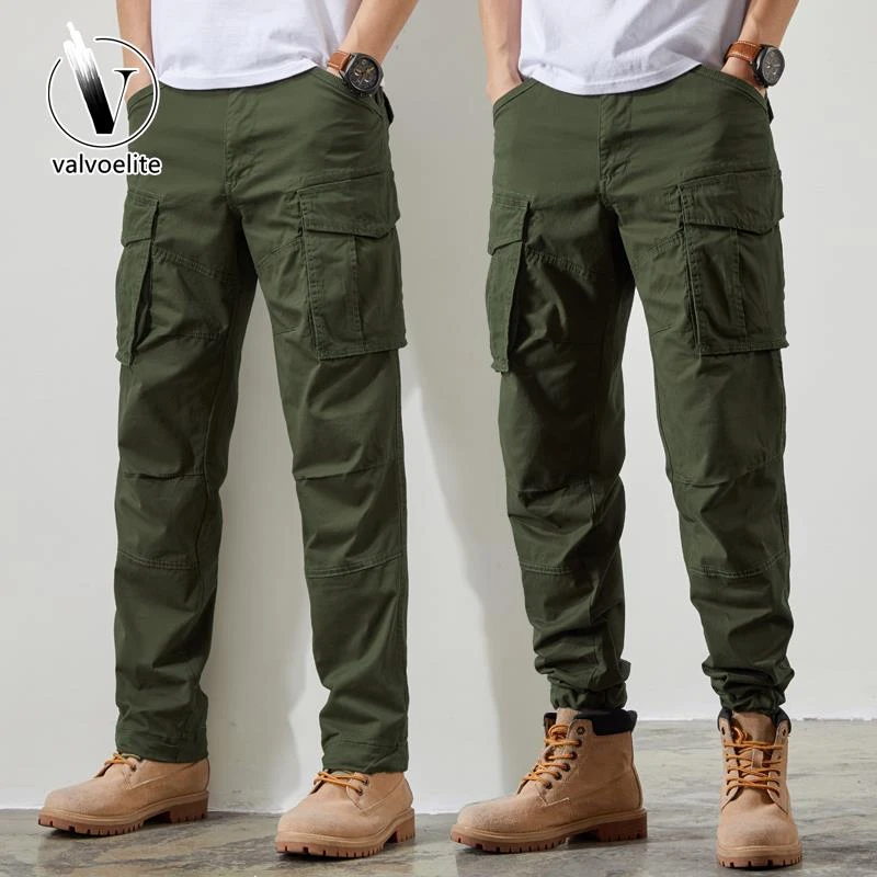 VALVOELITE工装高街男美式夏束腿多口袋机能宽松直筒春秋款长裤子