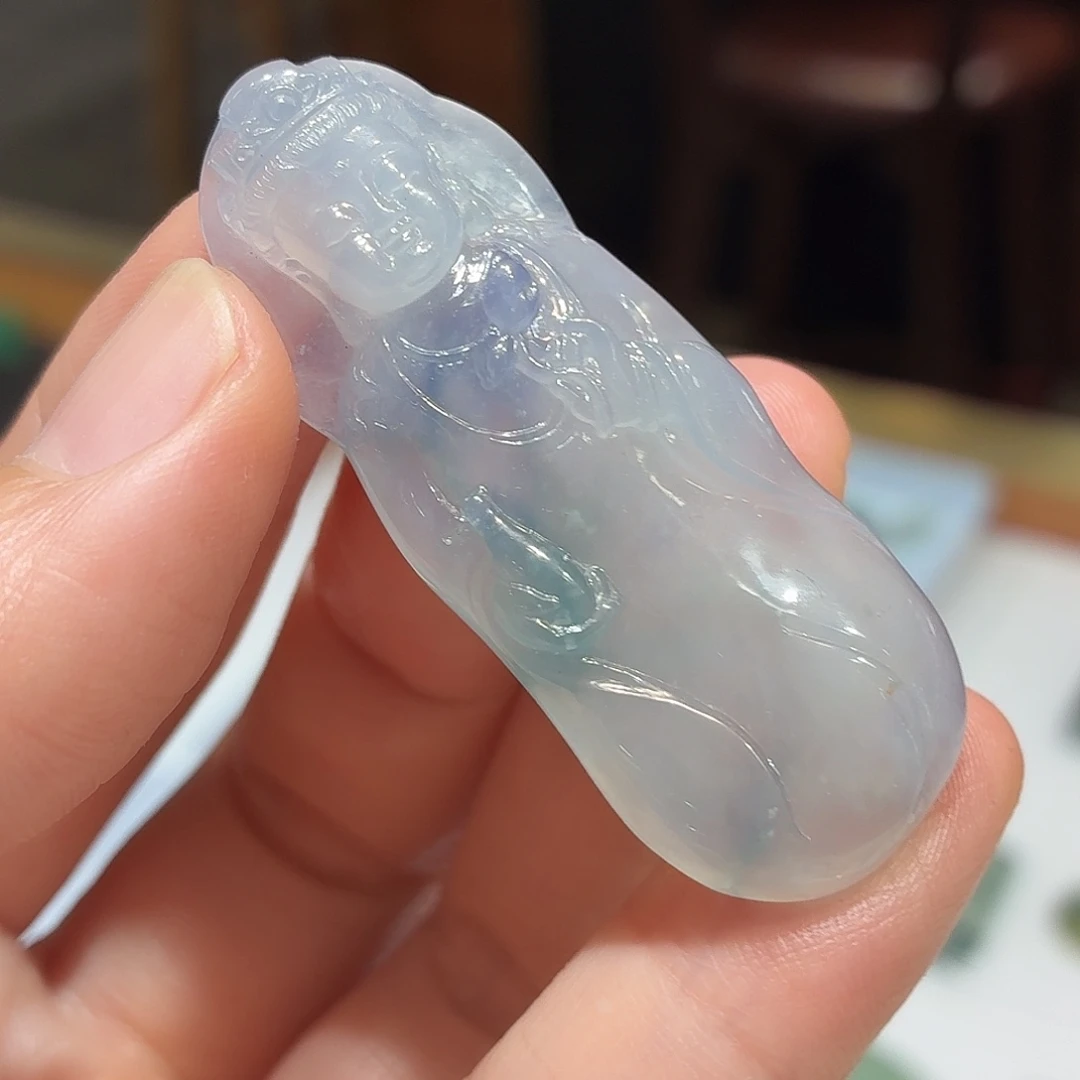 翡翠未镶嵌挂件观音