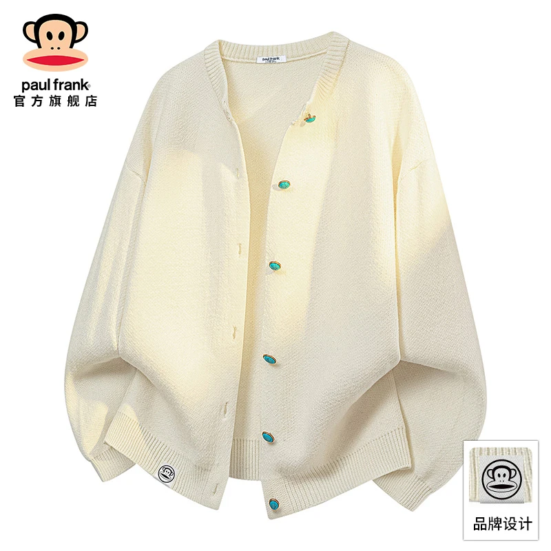 PaulFrank/大嘴猴日系慵懒风开衫毛衣男秋季新款宽松休闲针织外套