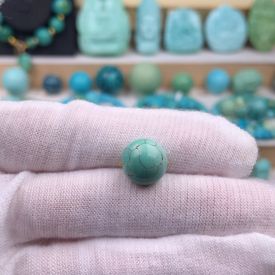 未镶嵌绿松石珠宝奇石11mm