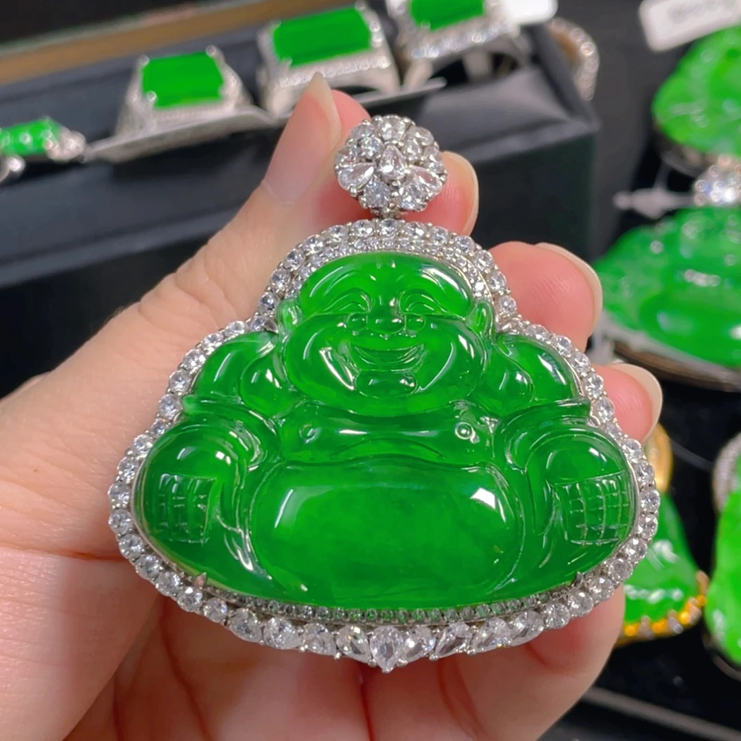 翡翠银S925镶嵌吊坠(不含链)