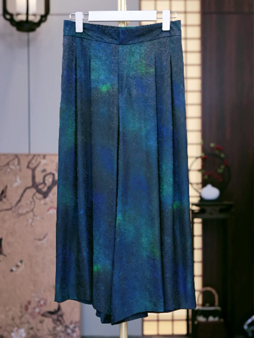 【墨彩】扎染香云纱裙裤夏季新款老钱风457