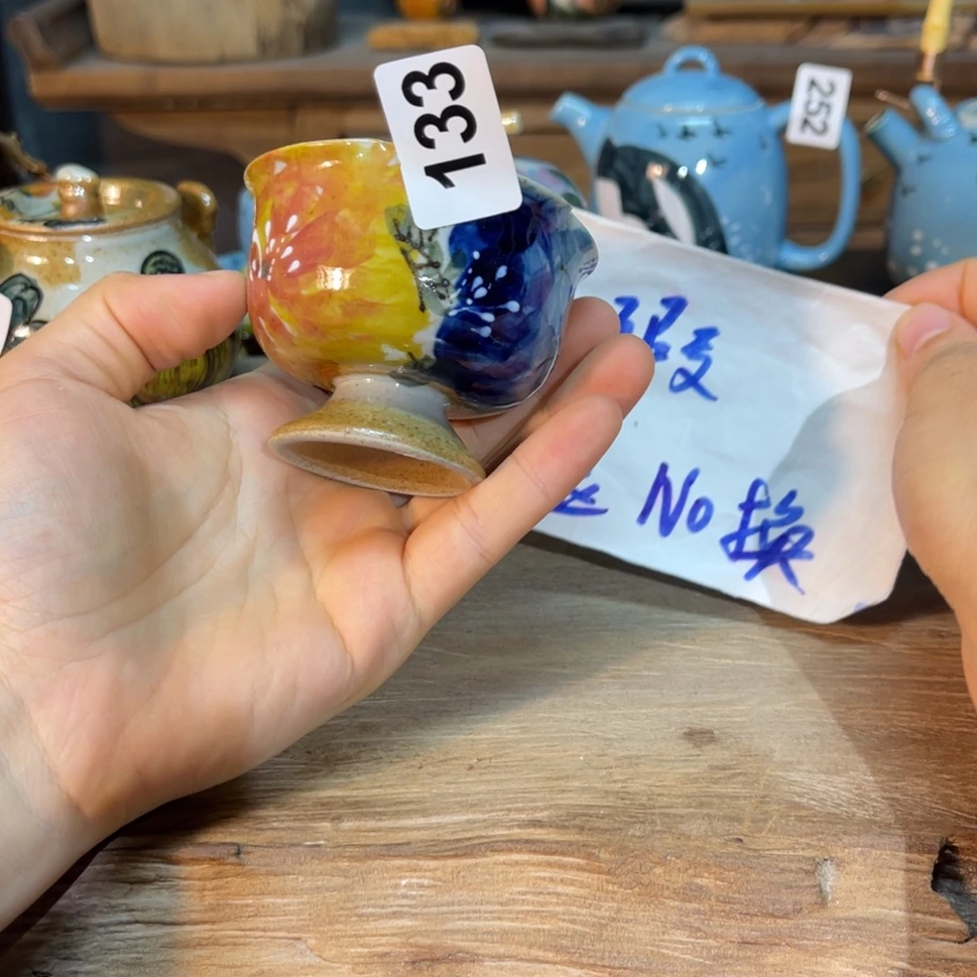 壶素浅陶瓷手工手绘