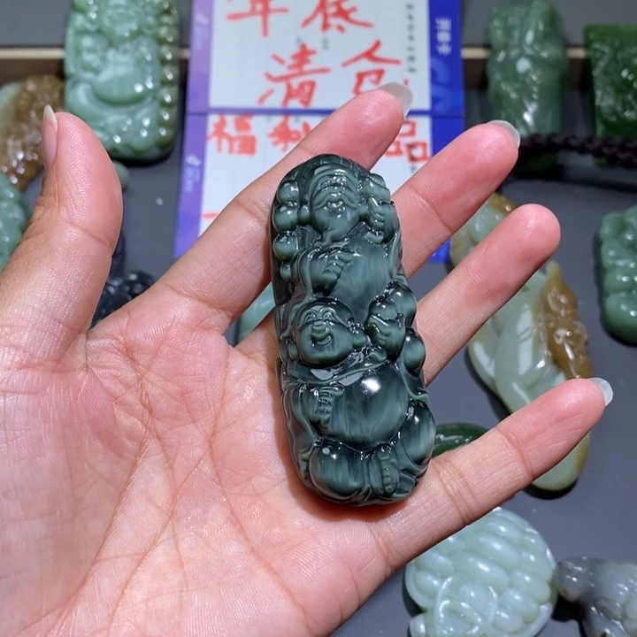 和田玉挂件未镶嵌荷*