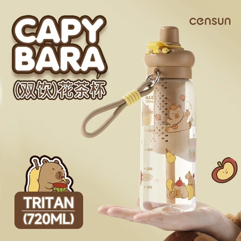 先行卡皮巴拉吸管杯水杯女生高颜值新款可爱便携运动大容量