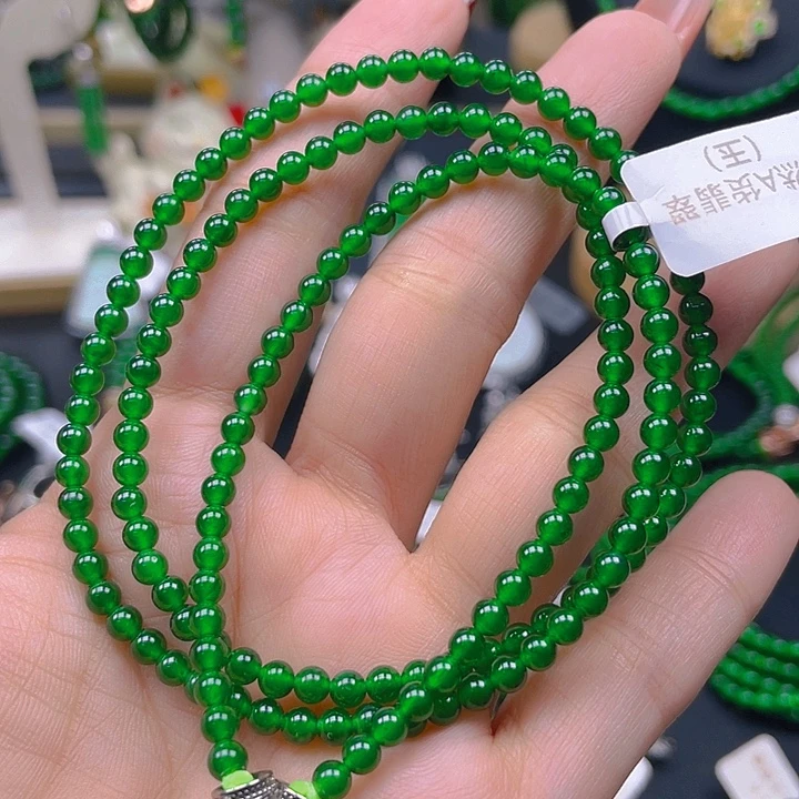 翡翠未镶嵌颈饰翡翠项链3.7