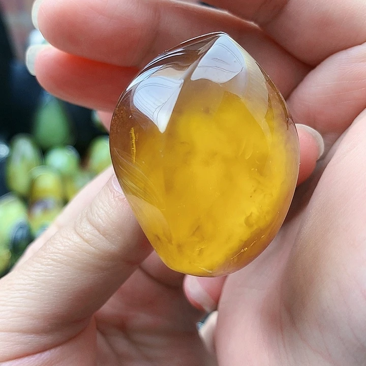 琥珀裸石银S925镶嵌戒指