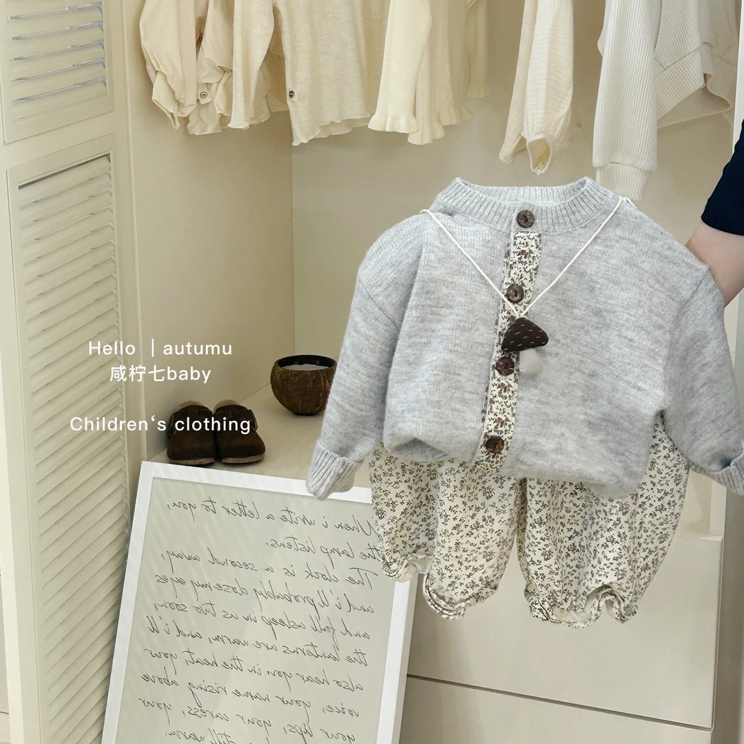 【现】咸柠七儿童毛衣秋冬新款韩版洋气女童针织开衫外套宝宝上衣