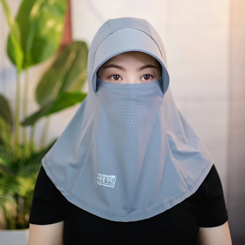 遮阳帽女士防晒帽子防晒户外骑行冰丝护颈面罩太阳帽