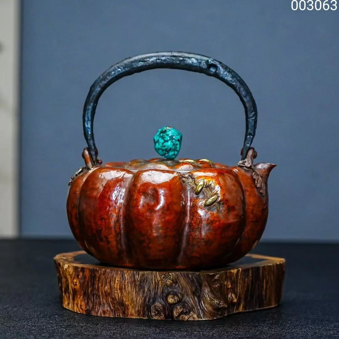 【慕雨手作】 胡海涛大师制铜包银一张打南瓜烧水壶家用银壶足银999