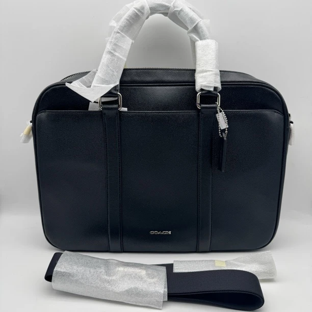 全新未使用 COACH/蔻驰 黑色荔枝纹手提公文包/男士2070