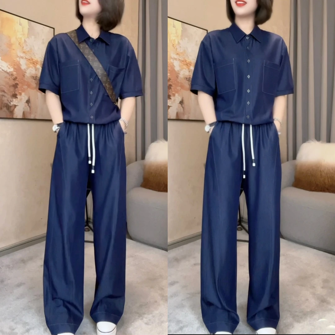 《一雅》25年新款套装夏季套装牛仔休闲时尚显瘦洋气套装310套装