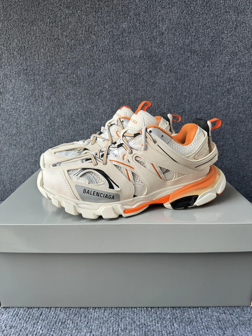 95新 Balenciaga/巴黎世家 42码 track 白橙 老爹鞋 原盒