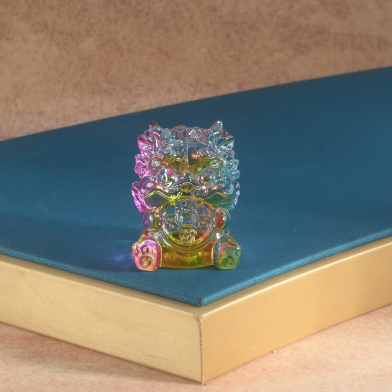 【魏来】七彩琉璃财龙摆件（50*35*44mm）