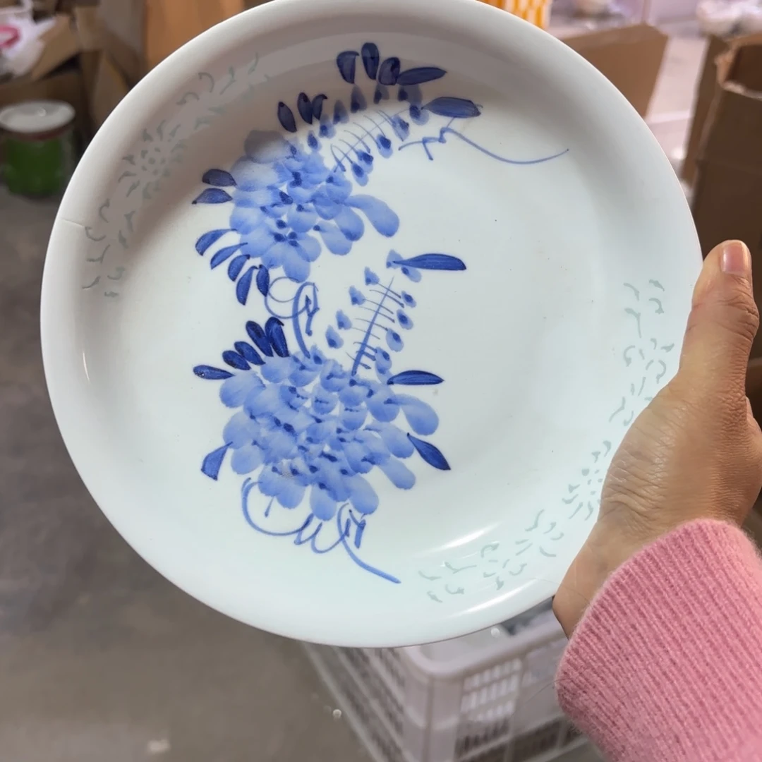 玉瓷景德镇陶瓷盘子微瑕两只