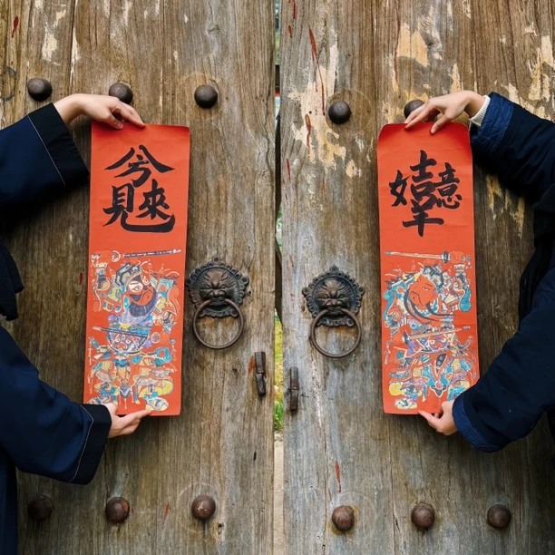 手写书法门神贴～春节