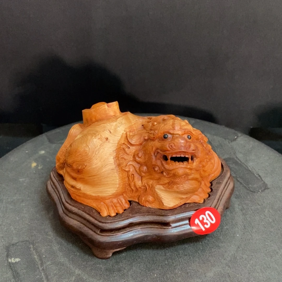 荔枝木荔枝木小狮子香炉摆件