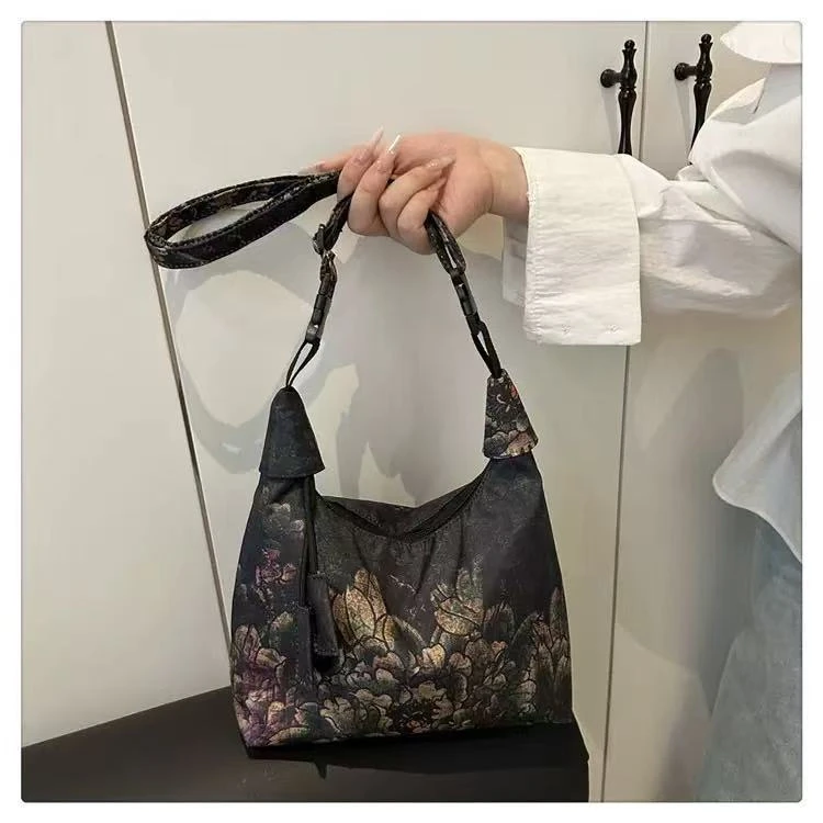 【长28高18】时尚新款单肩包高级百搭女包上新牡丹6373