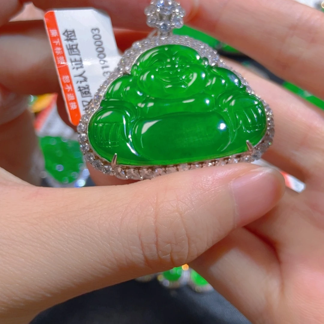 翡翠银S925镶嵌吊坠(不含链)