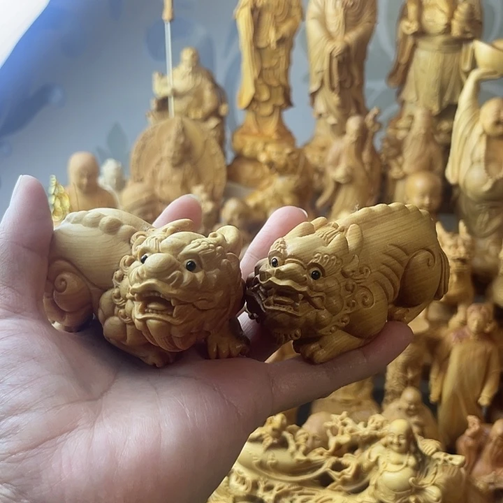 柏木（崖柏）崖柏公母貔貅一对