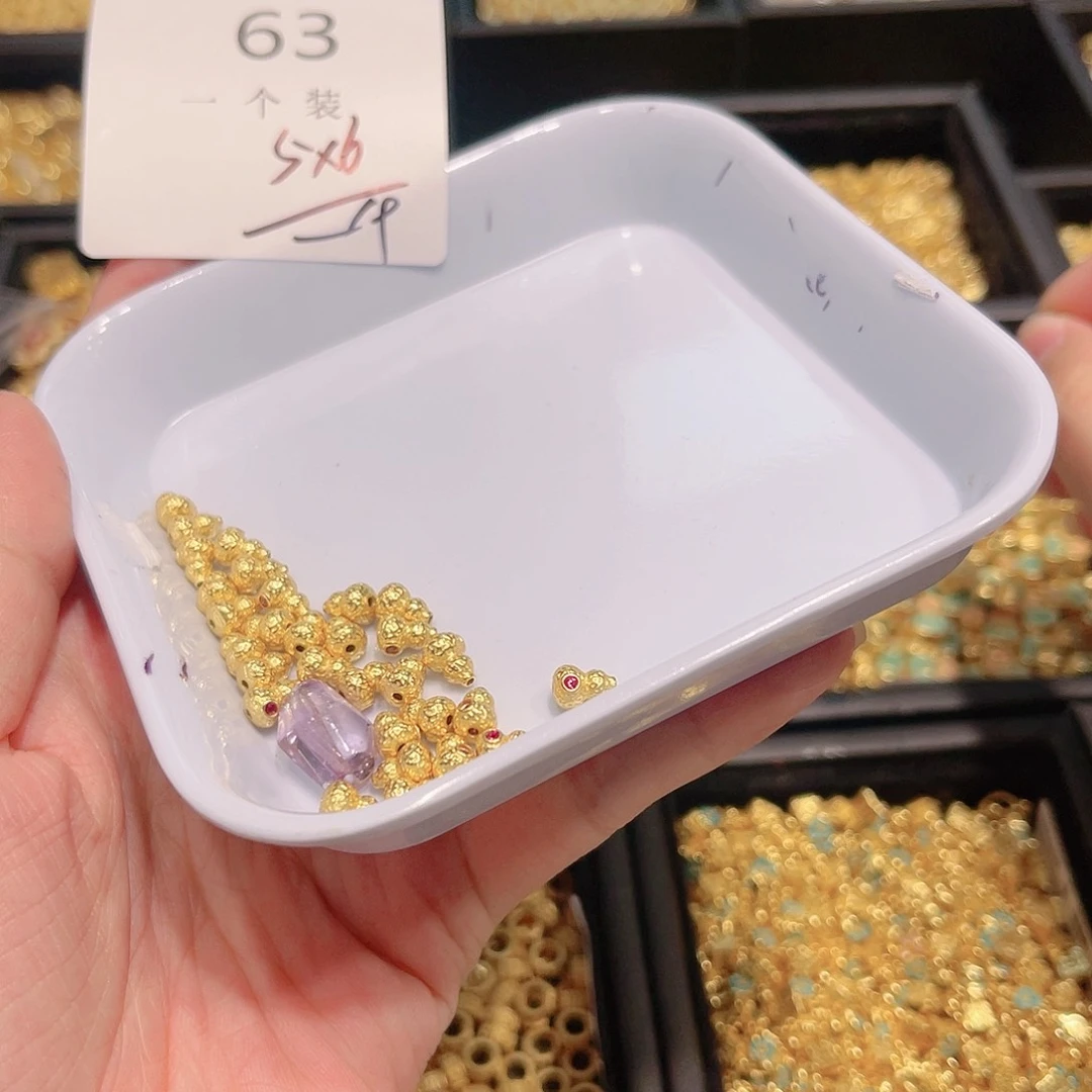水晶珠宝半成品银S925镀金镶嵌63