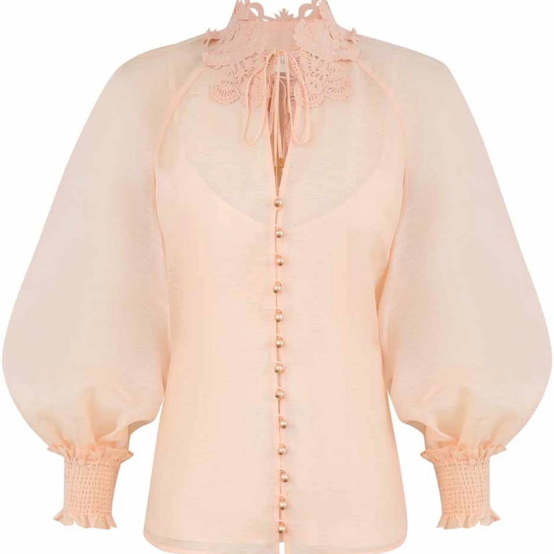 新款气质蕾丝花边桑蚕丝衬衫精致百搭上衣