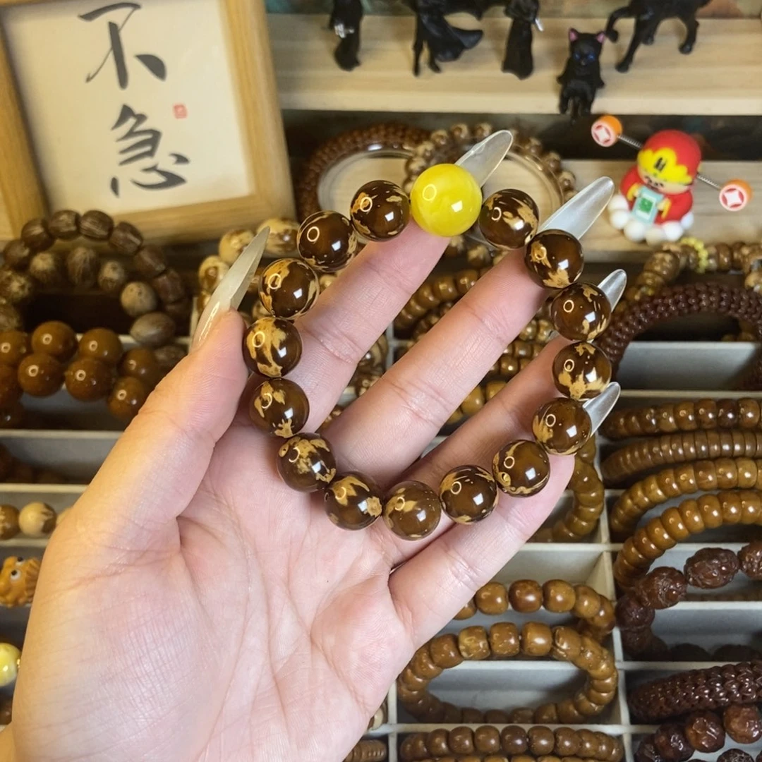 五***万紫金鼠手串花皮圆珠