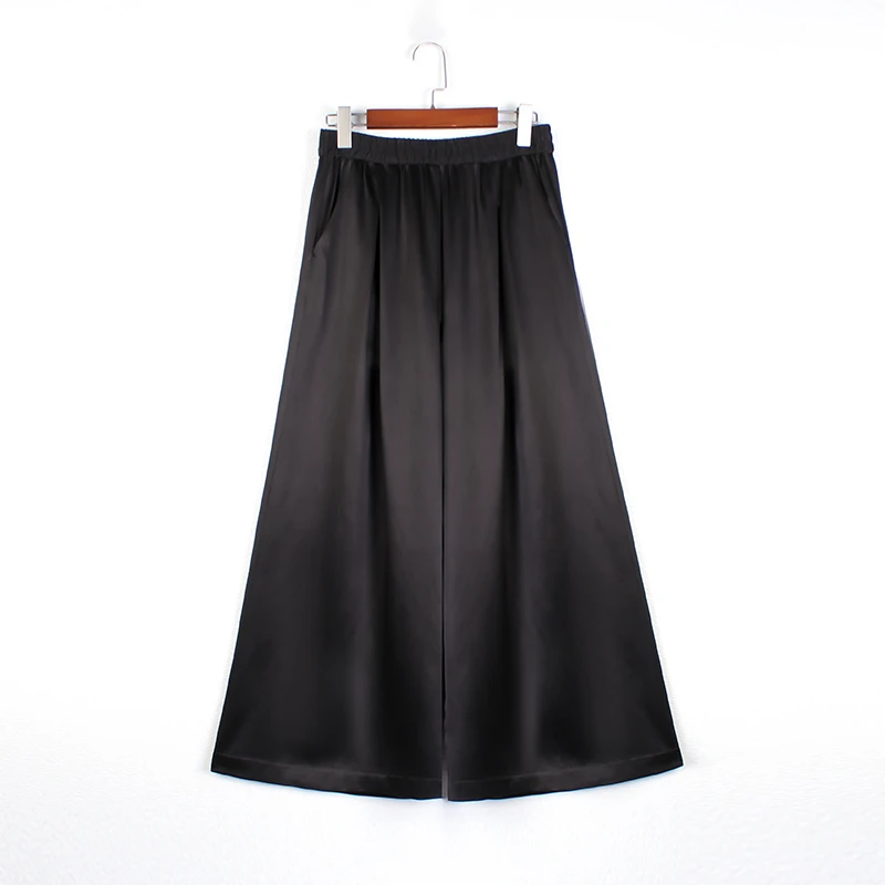 -【暗香】复古新中式纯手工桑蚕丝香云纱松紧腰高腰女士阔腿裤子显