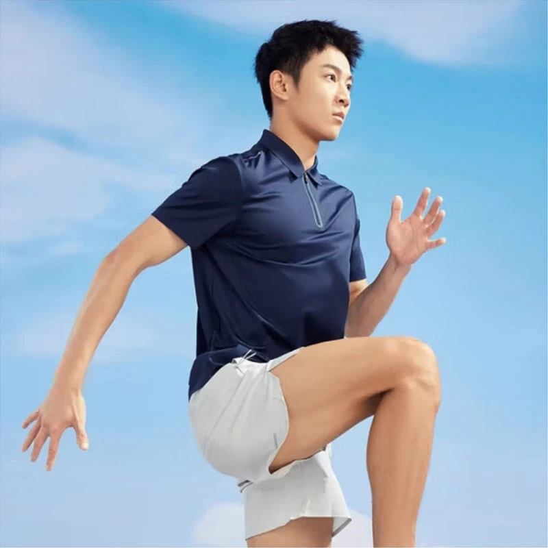 361°运动t恤男夏季款清爽透气休闲POLO衫冰感翻领短袖552424019A
